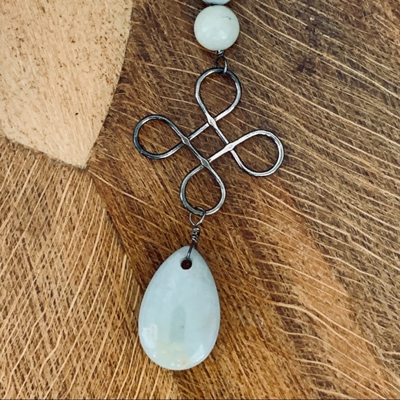 Artisan Natural Stone Beads and Sterling Silver Pendant Necklace - Picture 7 of 17